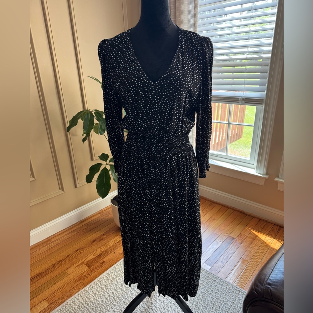 Elegant Black Polka Dot Dress